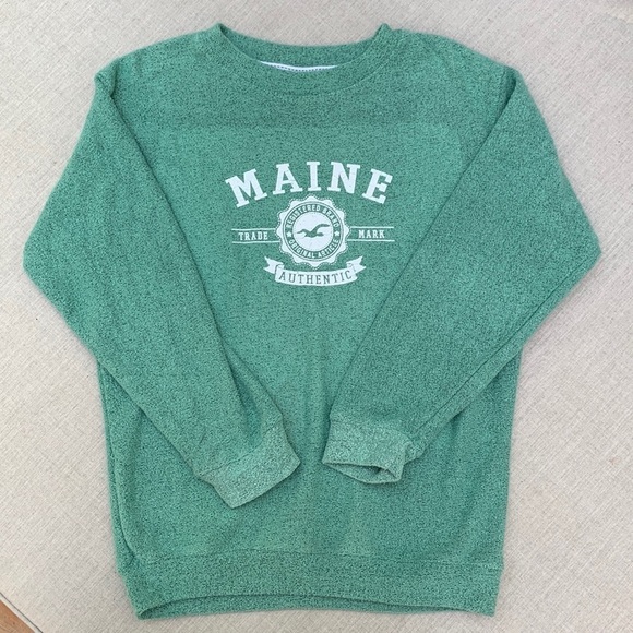 Marissa Rose Green Faded Maine Soft Knit Oversized Sweatshirt Women's sz Small - Picture 1 of 5